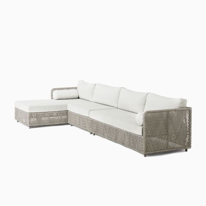 High end modular hand woven outdoor rattan furniture sectional all weather L shape lounge sofa