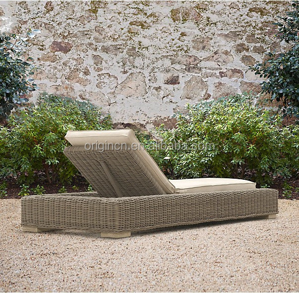 Luxury round rattan woven outdoor leisure sunbed furniture popular pool side rattan lounger