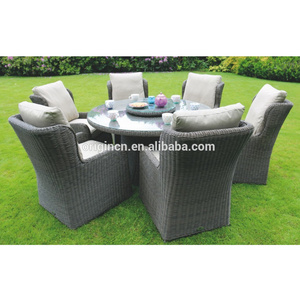 Lazy susan designed imported dining wicker rattan furniture garden tables chairs sale