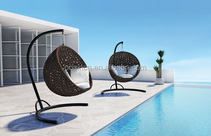 Summer Style Swing Chair Outdoor Hanging Furniture Half Ball Shape Bird Nest Rattan Swing Chairs