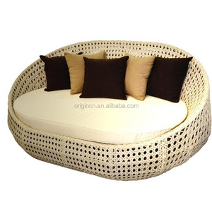 Oval Airy Balcony Sunbathing Lazy Day Bed Outdoor Rattan Leisure Used Beach Sun Loungers