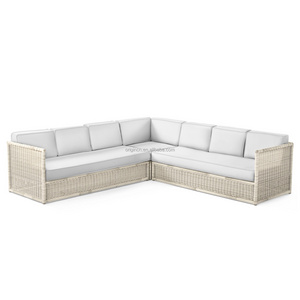 Modern Classic Style Updated Furniture Thickness Cushions Seating Wicker Rattan Corner Sectional Sofas