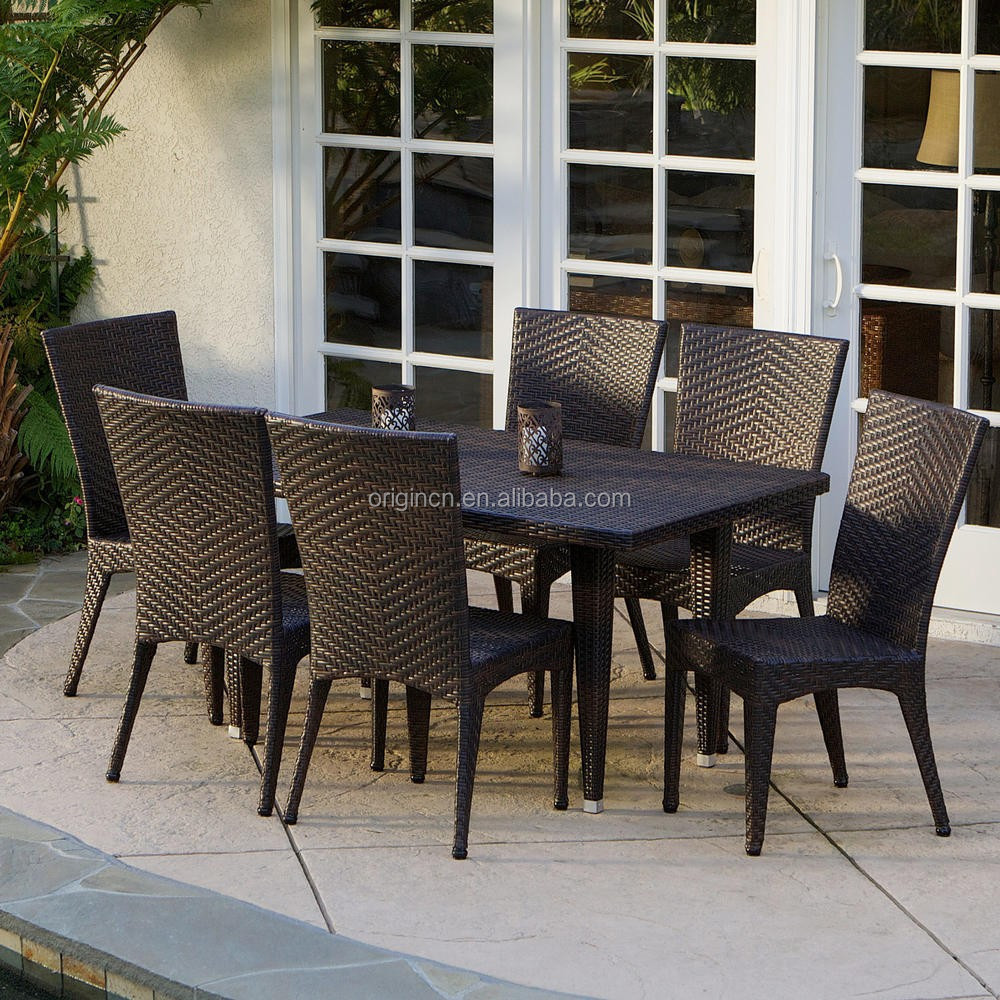 New Backyard Outdoor Patio Furniture Rattan Garden 6 Table Dining Chairs Sets