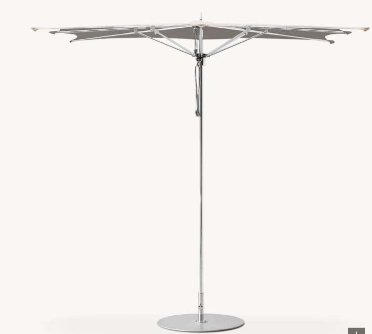 Beautiful patio furniture white fabric aluminum frame large led umbrella