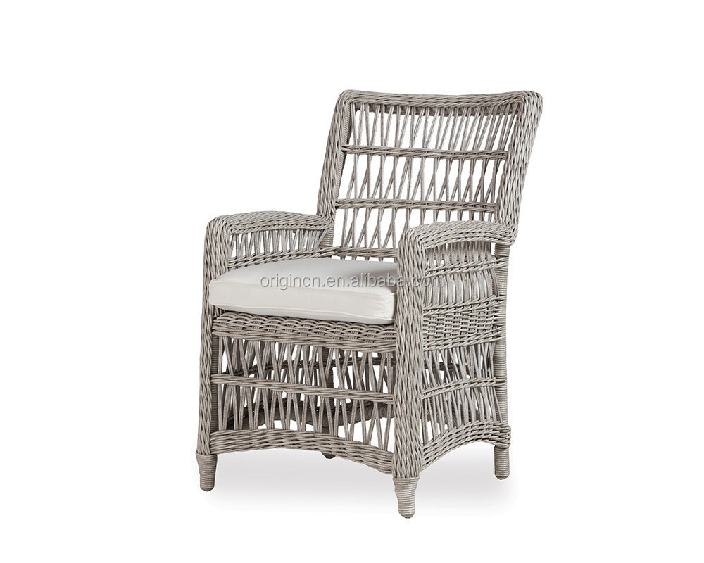 French country style outdoor dining furniture with high back and wicker covered rattan chair indonesia