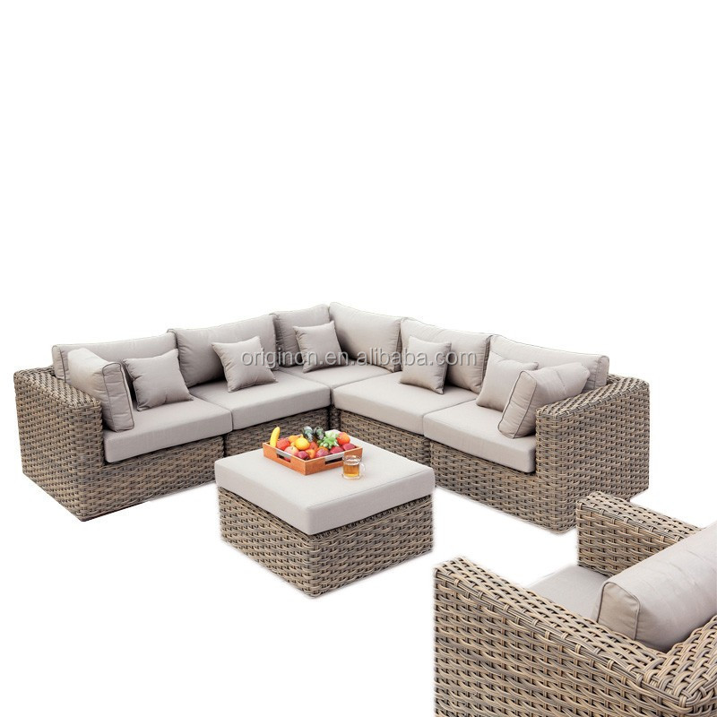 2020 restaurant modular wicker corner sofa set rattan outdoor furniture turkey