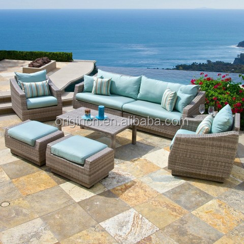 Contemporary Style Sofa Outdoor Furniture Sectional Rattan Lounge Chair Oversized Sofa Set