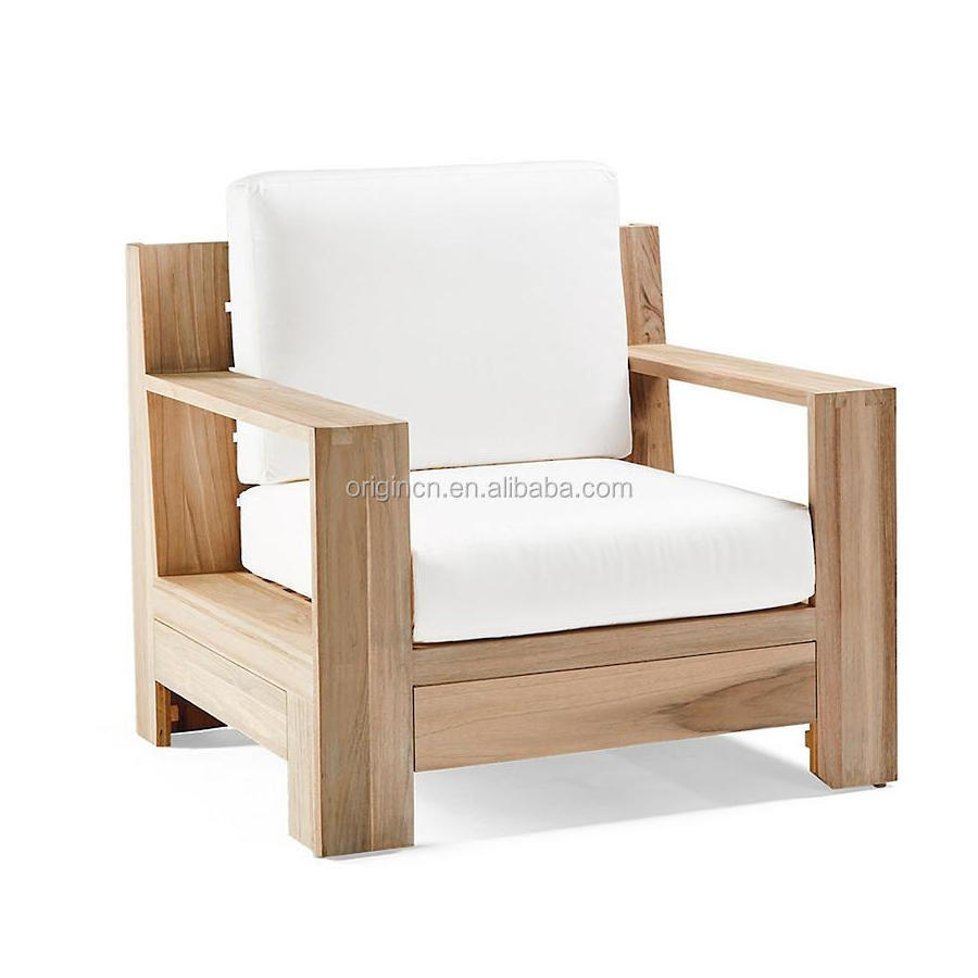 Luxury Design Garden Patio Outdoor Furniture 7 Seat Armrest Teak Wood Sofa Set