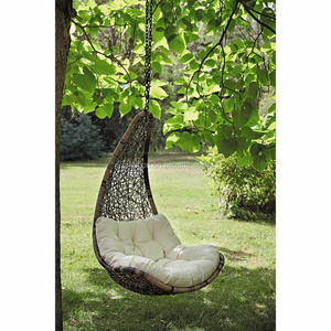 Unique L shaped outdoor garden furniture high quality rattan swing chair hanging