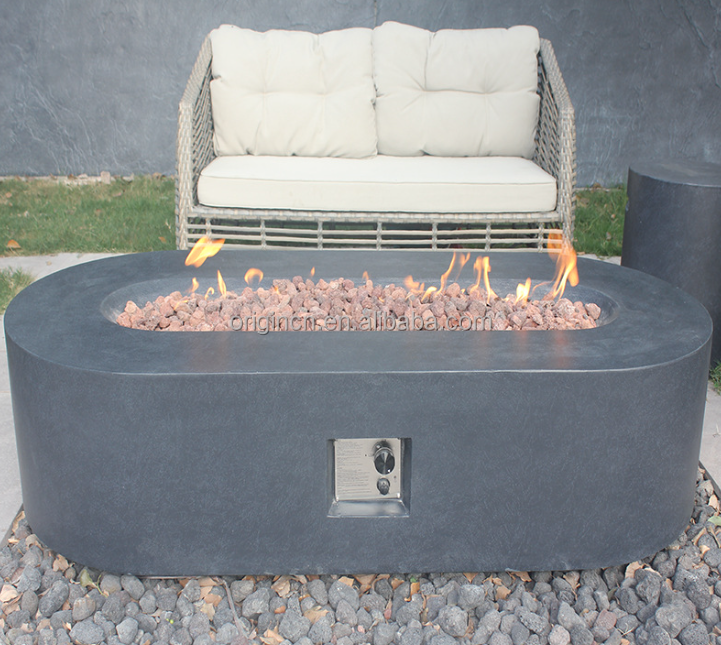 High end patio furniture durable and high end natural gas grc table fire pit