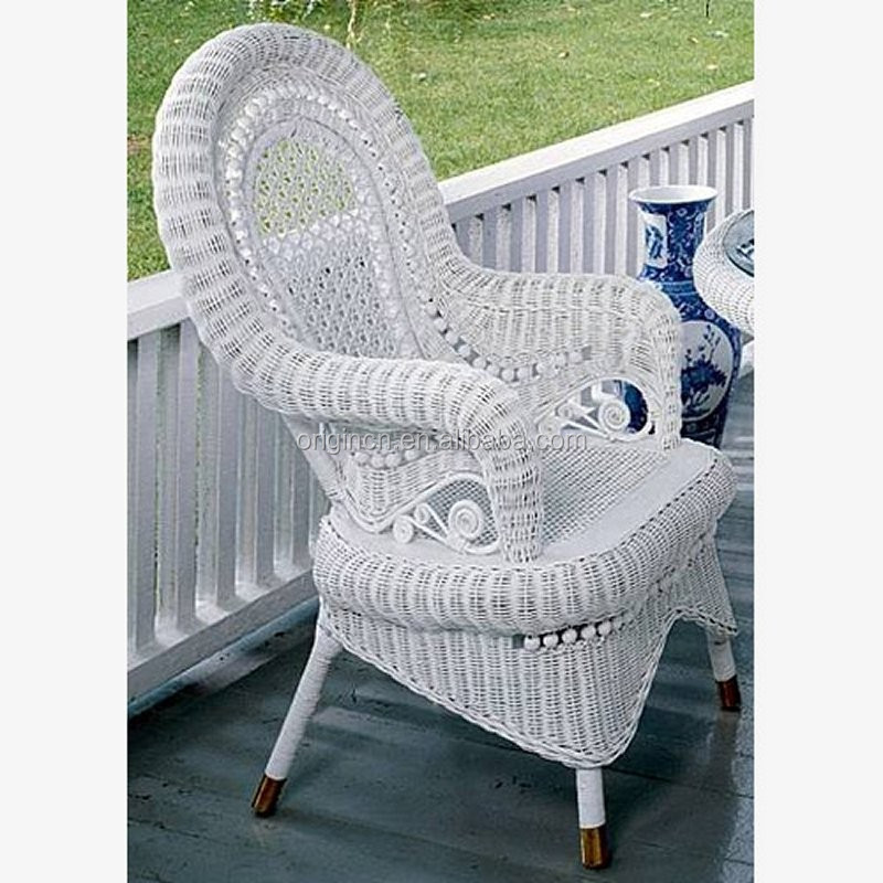 Oval Back Exquisite French Style Outdoor Furniture Armchair Afternoon Tea Rattan Antique Royal Chairs