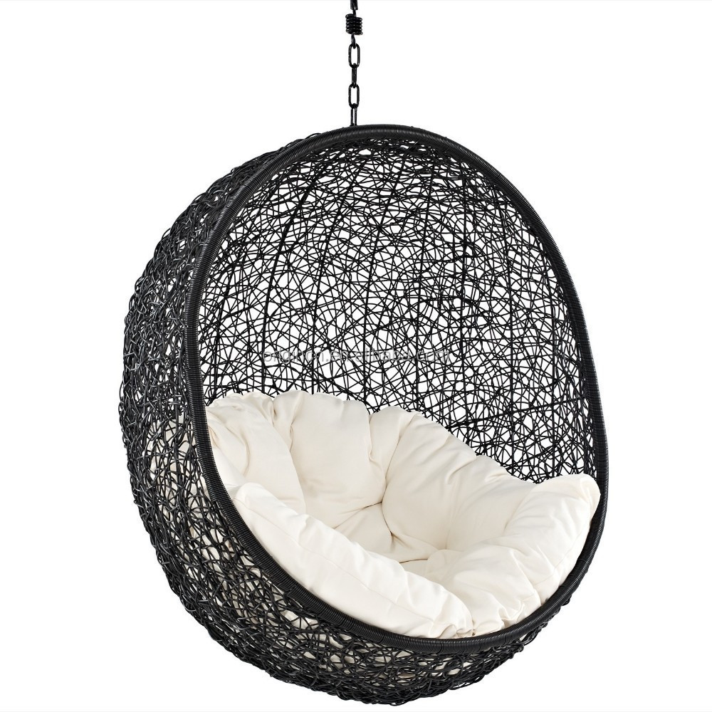 Artistic bird nest shape rattan home furniture with solid base indoor swing for adults