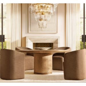 Modern Luxury Nordic Style Indoor Furniture Durable Solid Wood Round Dining Tables