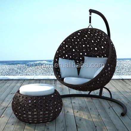 Summer Style Swing Chair Outdoor Hanging Furniture Half Ball Shape Bird Nest Rattan Swing Chairs