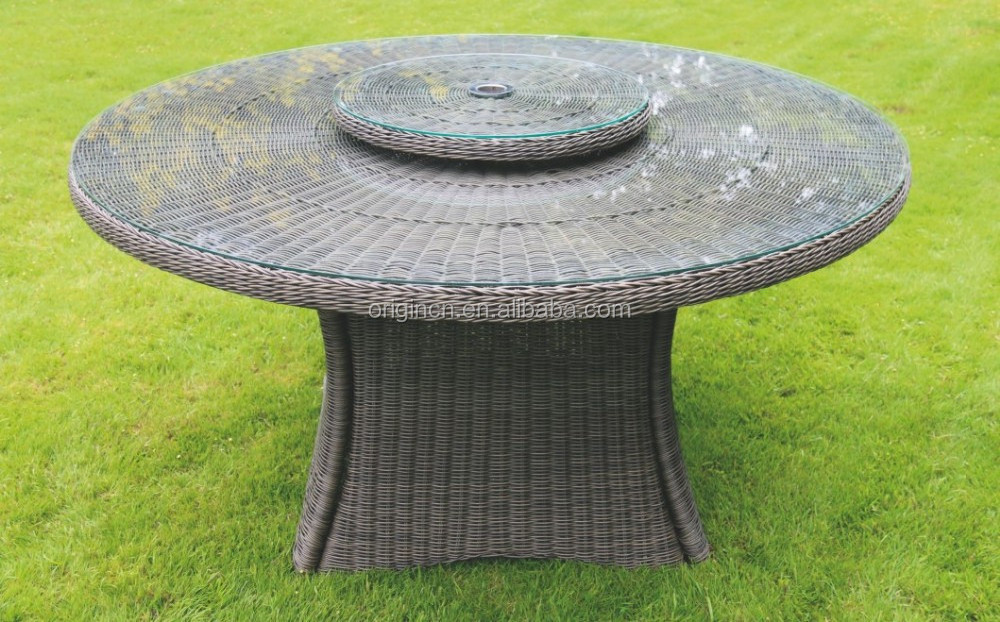 Lazy susan designed imported dining wicker rattan furniture garden tables chairs sale