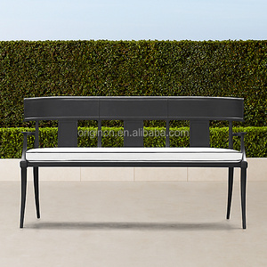 Luxury Style Classical Bench Patio Outdoor Furniture Relief Durable Aluminum Metal Garden Bench