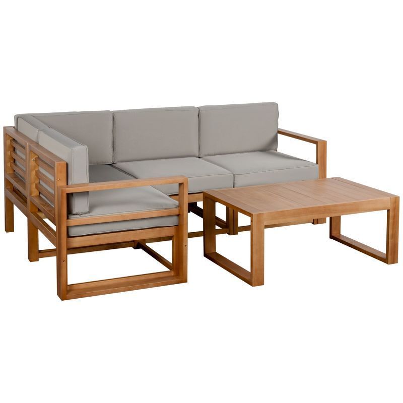 High quality outdoor balcony L shapede sectional furniture luxury teak wood sofa table