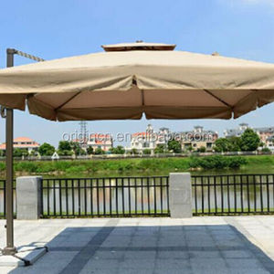 Chinese Parasol Square Polyester Top Roman Umbrella Aluminium Alloy Frame Coffee Shop Outdoor Parasol