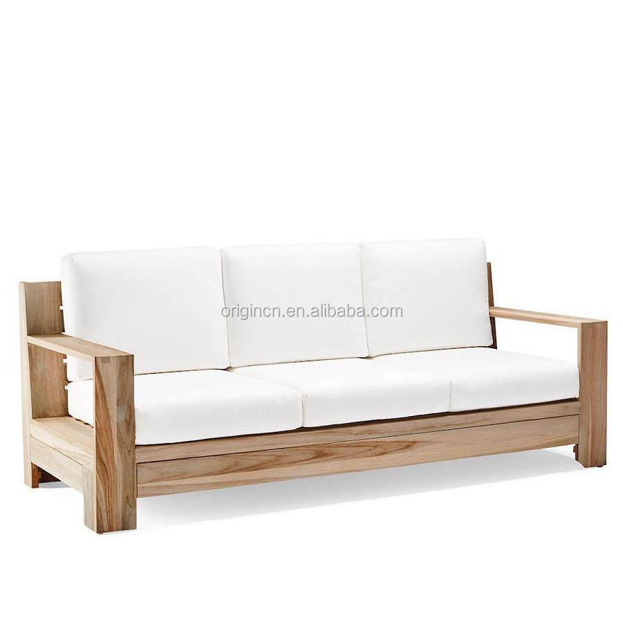 Luxury Design Garden Patio Outdoor Furniture 7 Seat Armrest Teak Wood Sofa Set