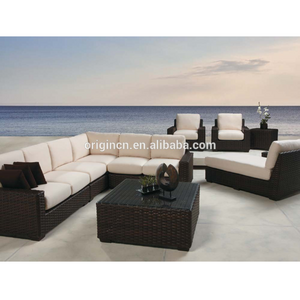 Extra Large Garden Furniture 9 Seater Sectional Pe Wicker Rattan Chaise Lounge Chairs Sofa Set