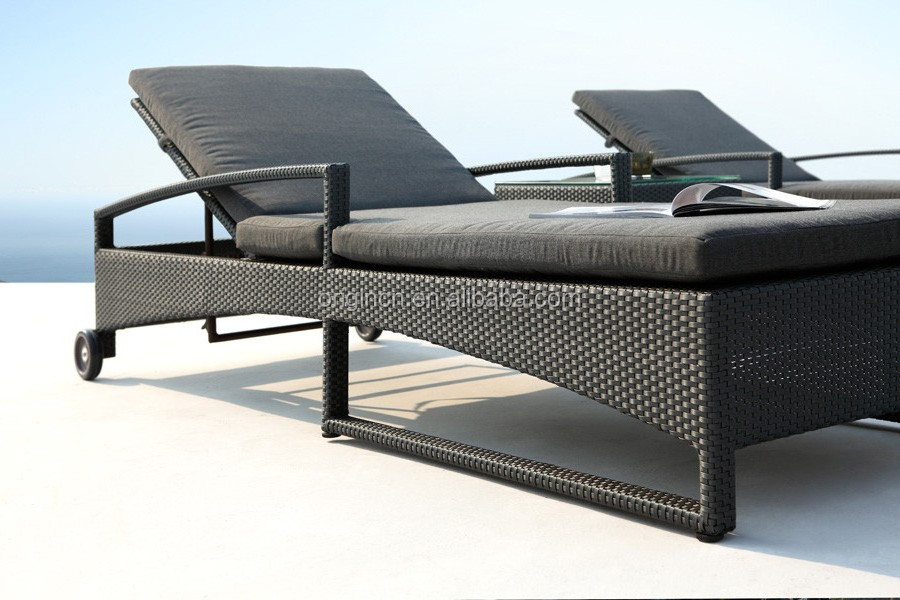 Modern Design Hotel Patio Outdoor Furniture Swimming Pool Rattan Rooms Used Sunbed