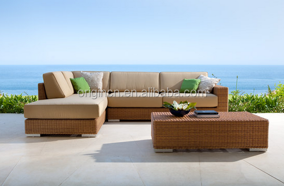 Classical Thick Arm Designed French Old Fashionable Indoor Outdoor Furniture Rattan Wicker Sofas