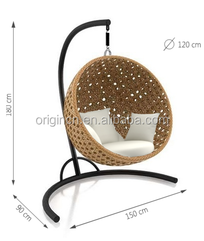 Summer Style Swing Chair Outdoor Hanging Furniture Half Ball Shape Bird Nest Rattan Swing Chairs