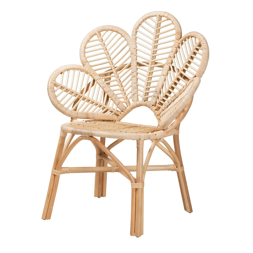 Luxury Design Handmade Chair Natural Outdoor Sunscreen Wicker Flower Rattan Patio Garden Chairs