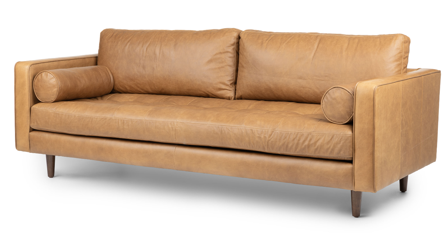 Modern European Style Sofa Living Room Furniture Leather Wood Frame Sofas