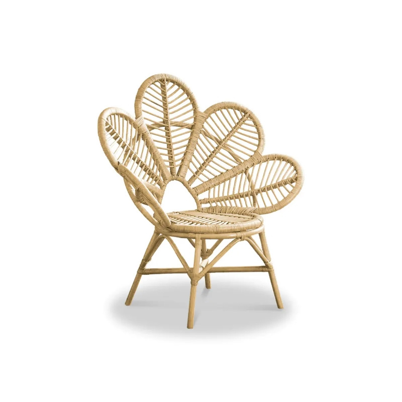 Luxury Design Handmade Chair Natural Outdoor Sunscreen Wicker Flower Rattan Patio Garden Chairs