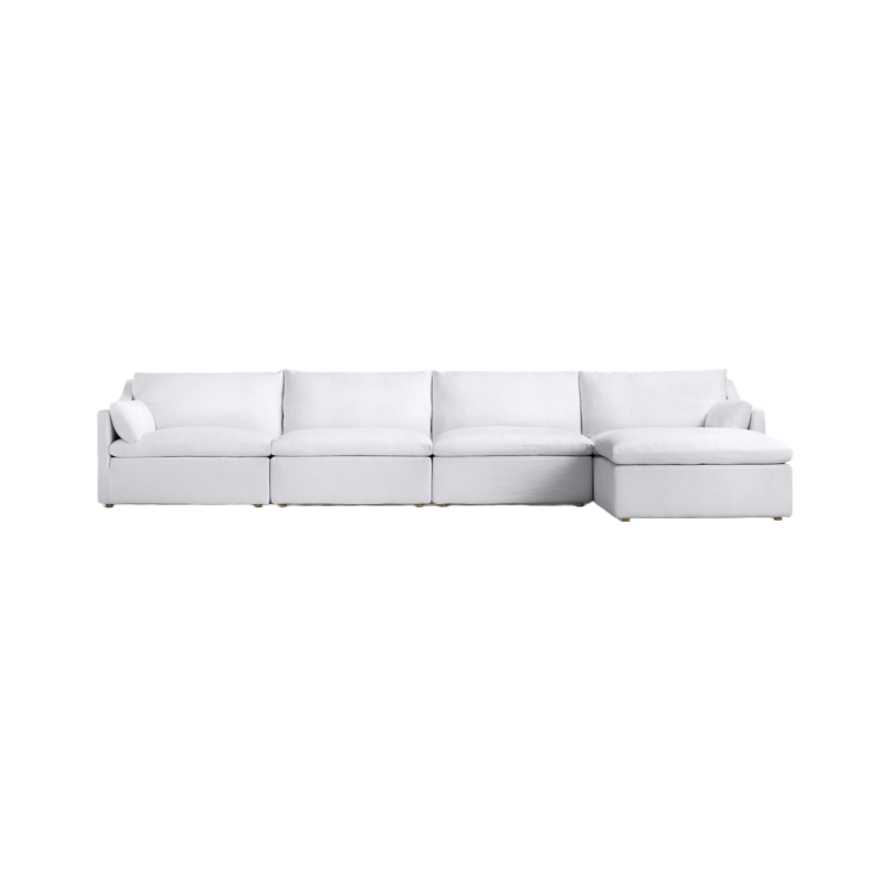 Luxury Design Sofa Living Room Furniture Soft Feather Down Wrap Around High-Resiliency Foam Home Sofa Set