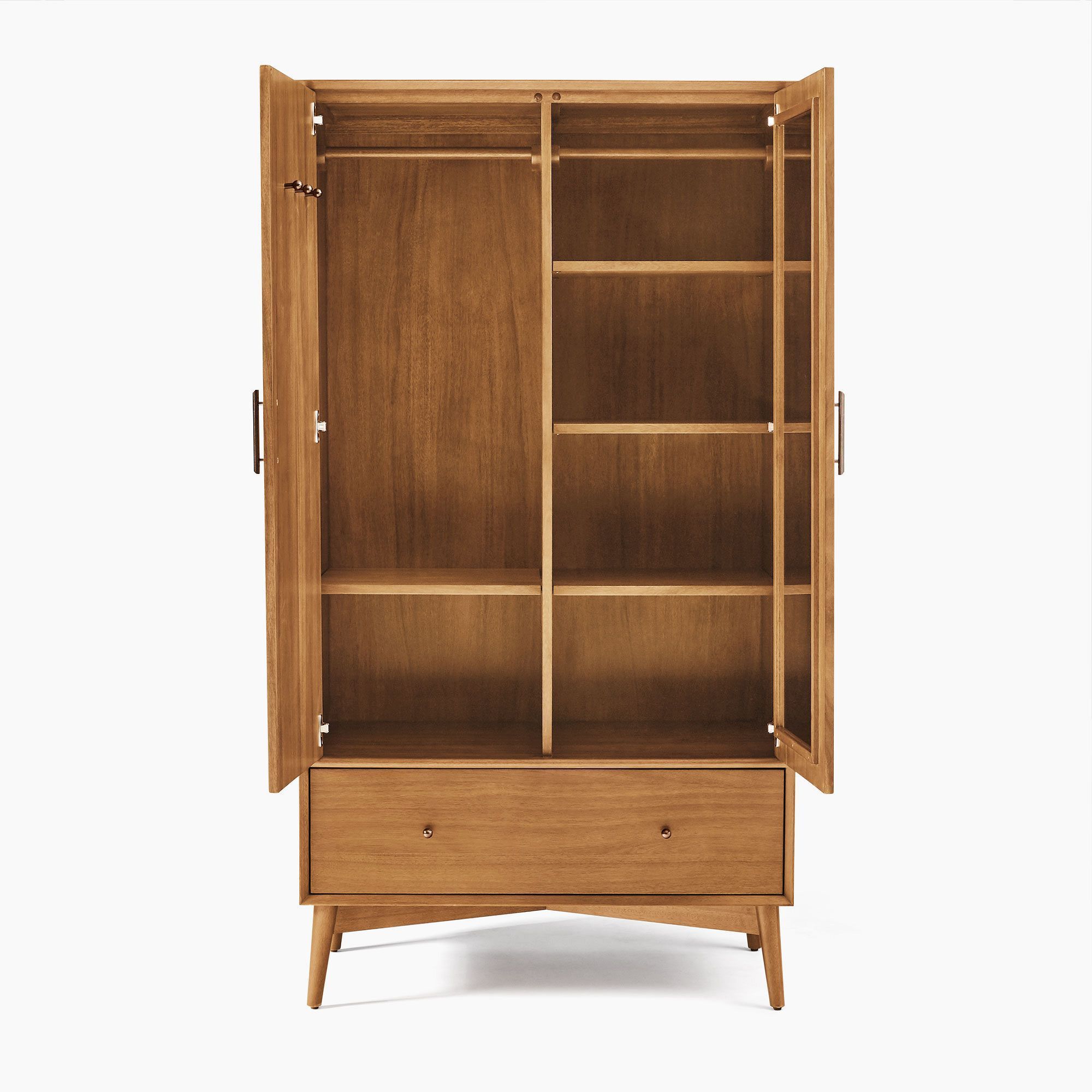 High Quality Mid-Century Design Cabinet Bedroom Furniture Armoire Rustic Solid Wood Wardrobe Cabinets