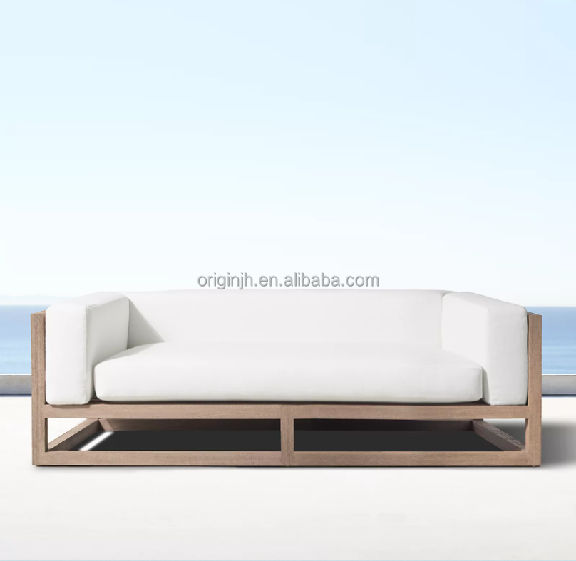 Modern and premium wooden outdoor furniture refined and graceful patio teak sofa