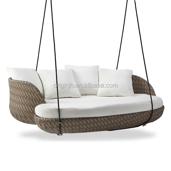 Ingenious design all-weather wicker comfortable daybed chair garden patio swings outdoor furniture