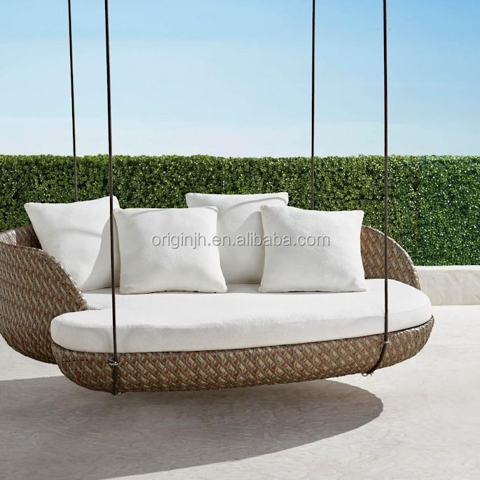 Ingenious design all-weather wicker comfortable daybed chair garden patio swings outdoor furniture