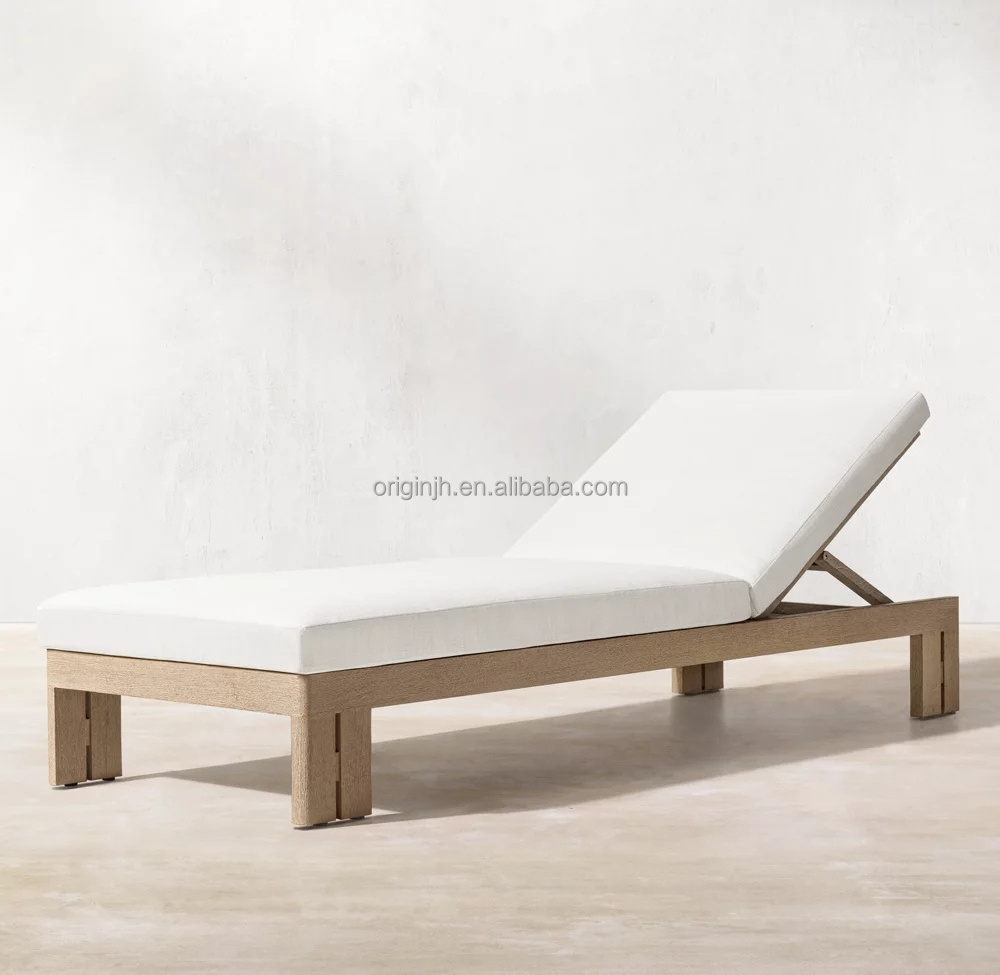 Balcony outdoor furniture inherently durable exceptionally weather resistant teak wood sun lounger