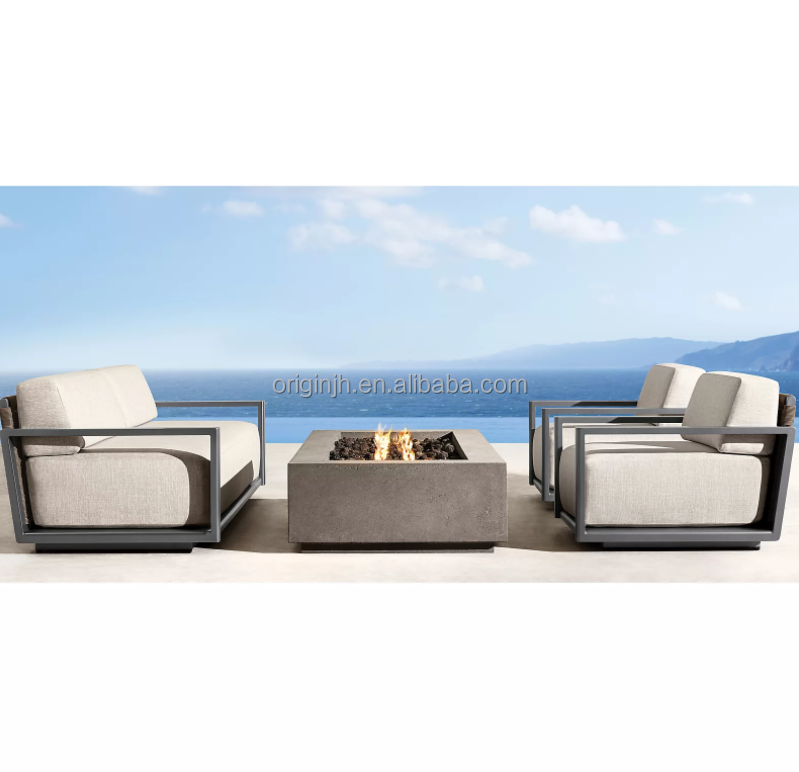 Latest design understated luxury patio sofa set high quality mildew-resistant PE rattan wicker aluminum modern outdoor furniture