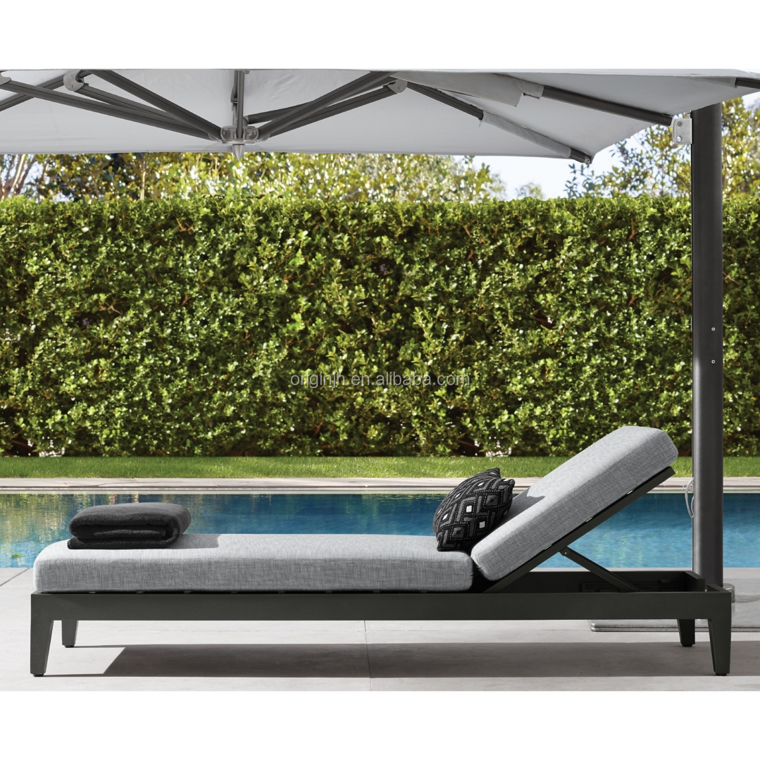 Leisure flexible comfortable backrest daybed forged aluminium frame outdoor patio modern pool furniture