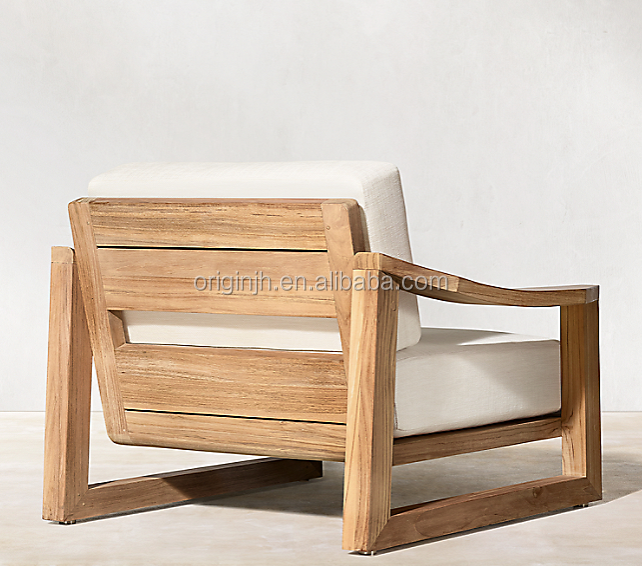 New arrival all weather small space solid wood chairs popular furniture set lounge teak patio furniture