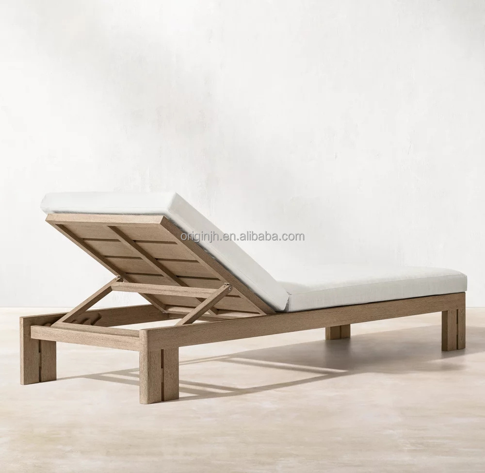 Balcony outdoor furniture inherently durable exceptionally weather resistant teak wood sun lounger