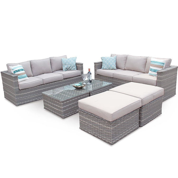 Modern design garden various seating areas two coffee tables high quality wicker furniture outdoor