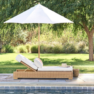 Poolside furniture aluminum frame with wicker outdoor rattan chaise