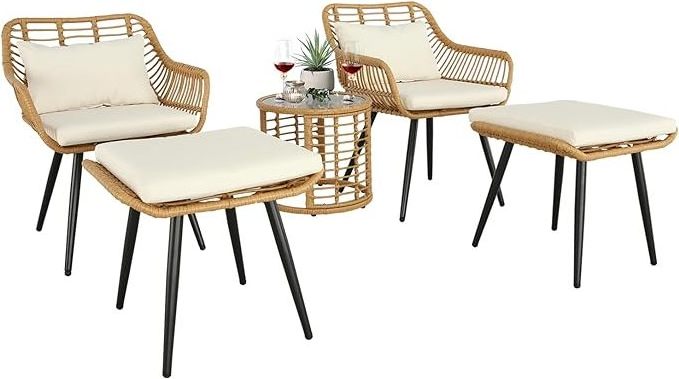 Outdoor Chairs Wicker Patio Bistro Sets Poolside Porch Backyard rattan furniture with side table