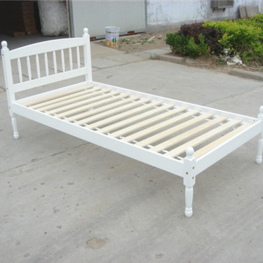 super size wooden single bed frame designs in white