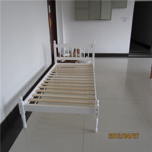 super size wooden single bed frame designs in white