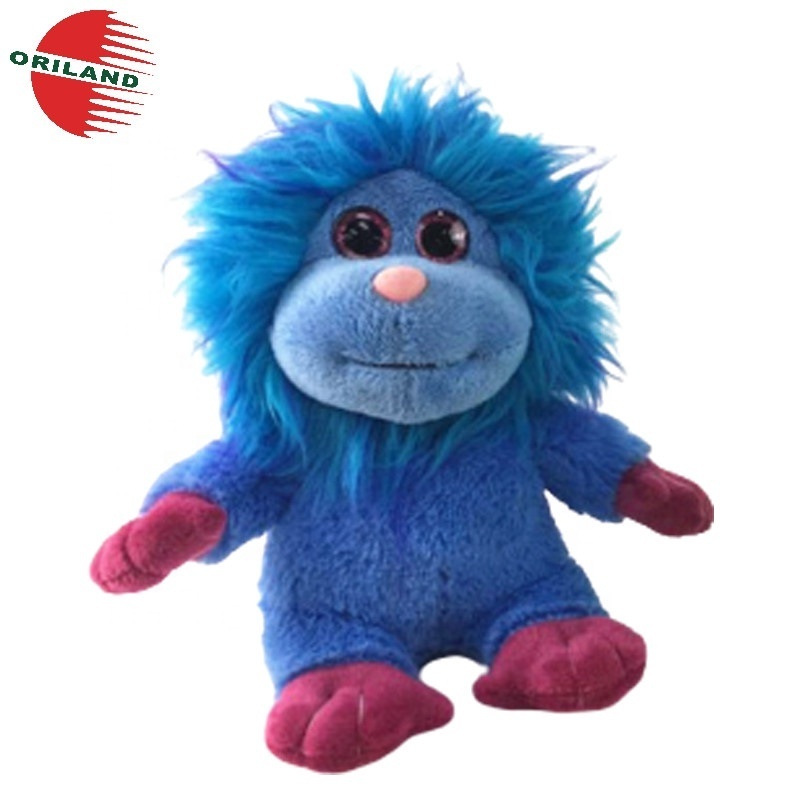 Funny stuffed animals big eyes blue haired gorilla plush toys