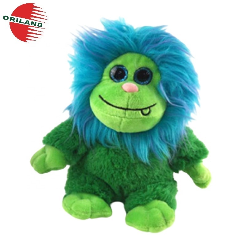 Funny stuffed animals big eyes blue haired gorilla plush toys