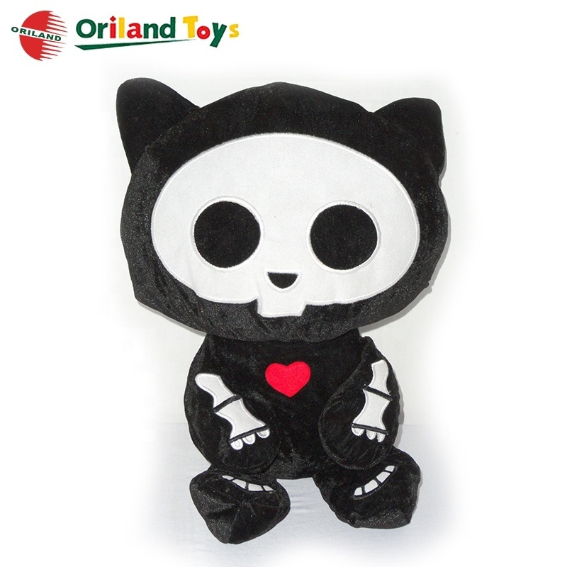 Plush the Cat stuffed doll cute skeleton animal toy