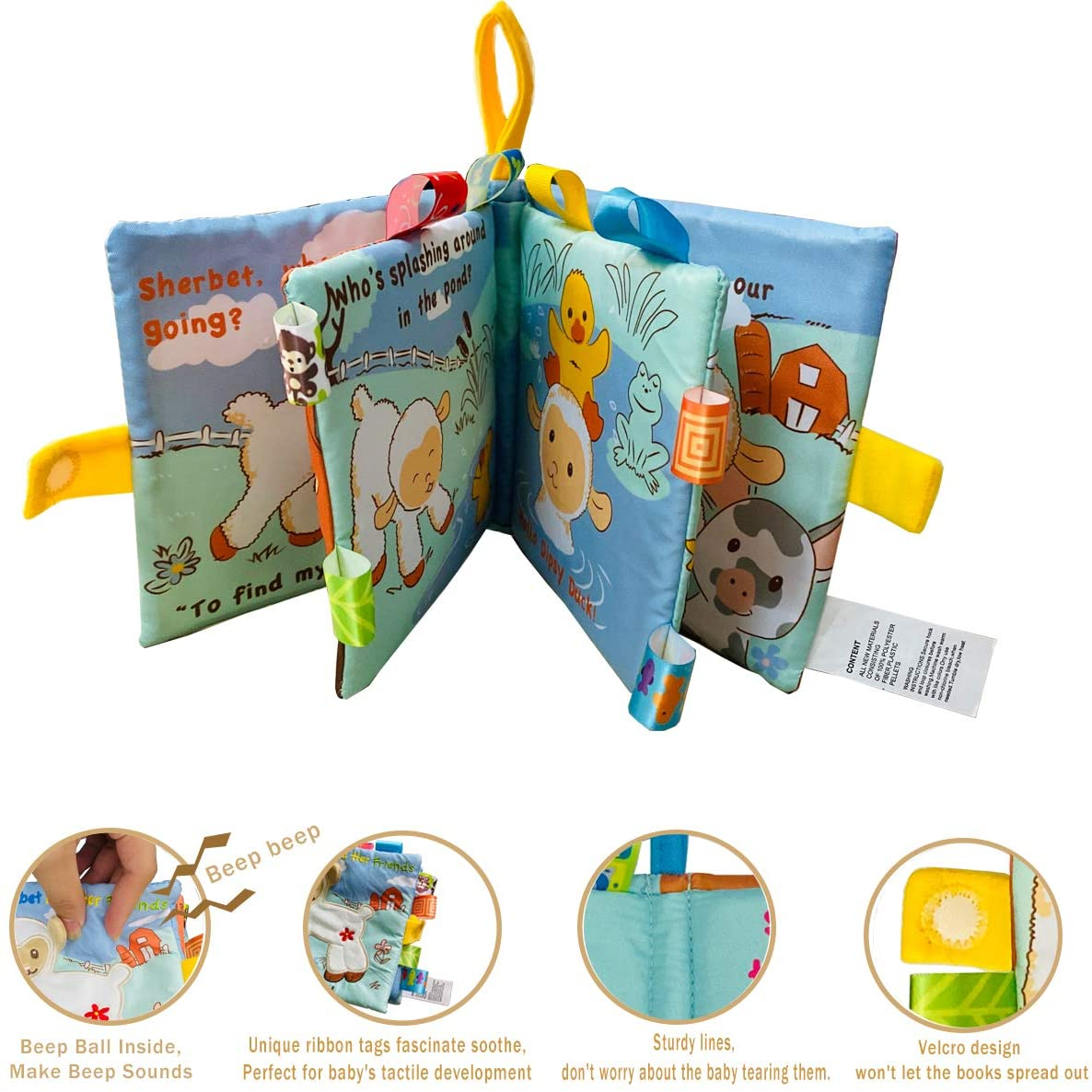 Customized baby cloth book wholesale kids education books with custom design