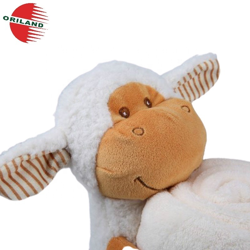 custom baby blanket super soft cuddle blanket with plush stuffed sheep animals toy